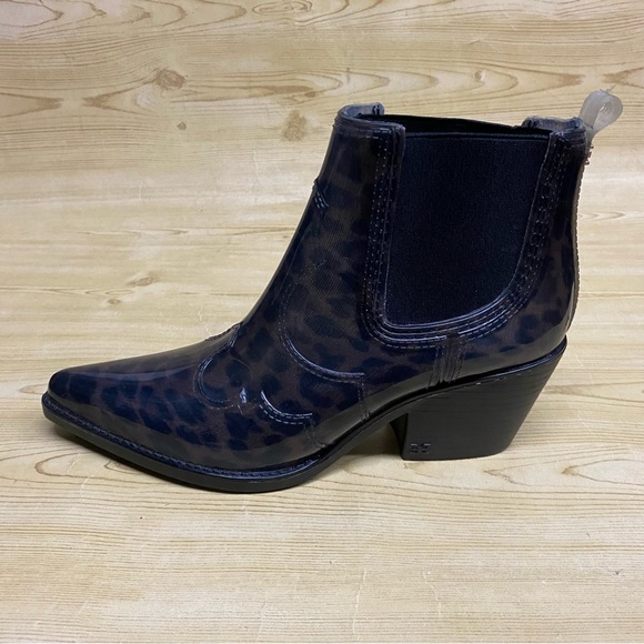 Sam Edelman Animal Print Ankle Boots Booties Pointed Toe Block Heel Sz 6 - Picture 3 of 15
